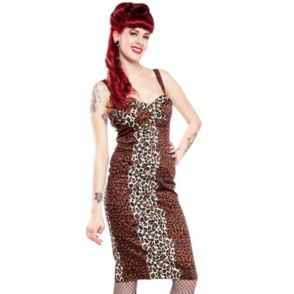 Pinup Girl Clothing Leopard Print Dress - Picture 1 of 4